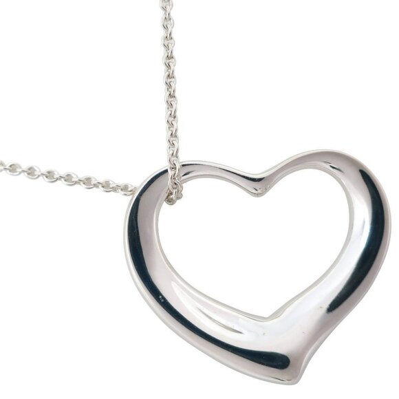 TIFFANY&Co. Open heart Necklace Elsa Peretti 8.6g Women - Picture 1 of 6